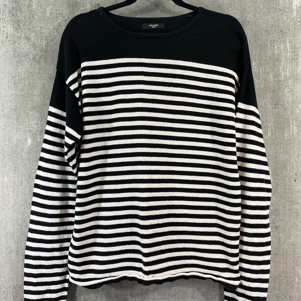 JACK & JONES KNIT LARGE BLACK AND WHITE